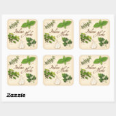 Italiaanse kruidenticker vierkante sticker (Vel)