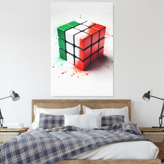 Italiaanse kubus canvas afdruk (Insitu (Slaapkamer))