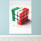 Italiaanse kubus canvas afdruk (Insitu (Houten vloer))