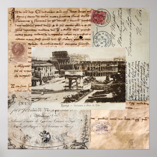 Italiaanse kunst van het oude Rome Coliseum Poster (Voorkant)