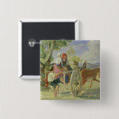 Italiaanse kunst vierkante button 5,1 cm (Voorkant /achterkant)