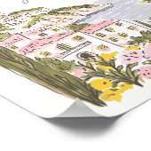 Italiaanse kust bruidsfeest bloemenbar poster (Hoek)