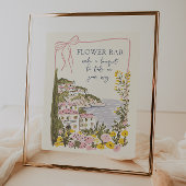 Italiaanse kust bruidsfeest bloemenbar poster