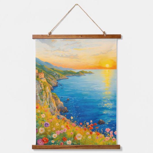 Italiaanse Kust Kunst Hangend Wandkleed (Voorkant)