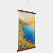 Italiaanse Kust Kunst Hangend Wandkleed (Gebogen)