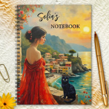 Italiaanse kust met Lady en Black Cat Notitieboek