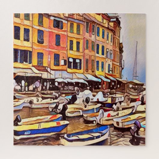 Italiaanse kust Portofino Artsy Jigzaag Puzzles Legpuzzel (Verticaal)