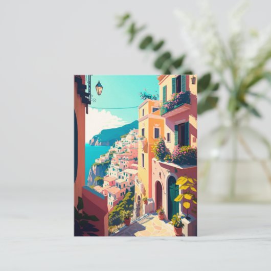 Italiaanse kust van Amalfi Briefkaart (Staand voorkant)