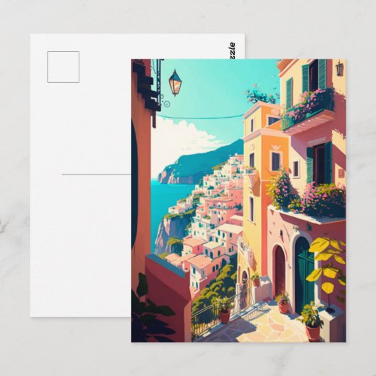 Italiaanse kust van Amalfi Briefkaart (Voorkant / Achterkant)