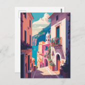 Italiaanse kust van Amalfi Briefkaart (Voorkant / Achterkant)