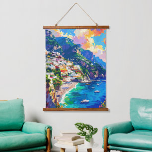 Italiaanse kustbloemen hangend wandkleed