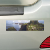 Italiaanse kustscène met een verbrande toren bumpersticker (Op auto)