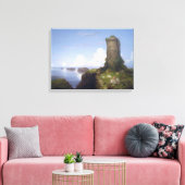 Italiaanse kustscène met een verbrande toren canvas afdruk (Insitu (Woonkamer))