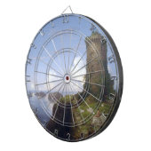 Italiaanse kustscène met een verbrande toren dartbord (Voorkant Rechts)