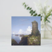 Italiaanse kustscène met een verbrande toren kaart (Staand voorkant)