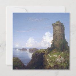 Italiaanse kustscène met een verbrande toren kaart