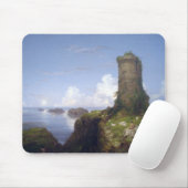 Italiaanse kustscène met een verbrande toren muismat (Met muis)