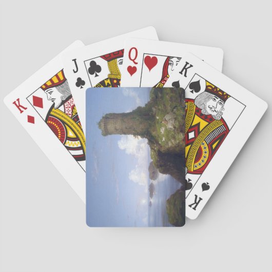 Italiaanse kustscène met een verbrande toren pokerkaarten (Achterkant)