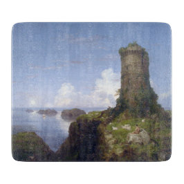 Italiaanse kustscène met een verbrande toren snijplank