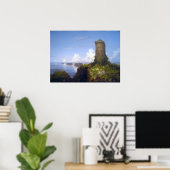 Italiaanse kustscène met ruïneerde toren - Thomas  Poster (Thuiskantoor)