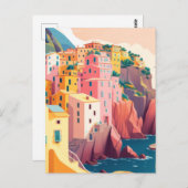 Italiaanse kuststad briefkaart (Voorkant / Achterkant)