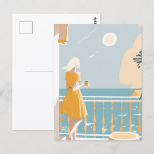 Italiaanse kuststad briefkaart