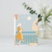 Italiaanse kuststad briefkaart (Staand voorkant)