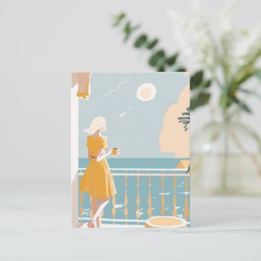 Italiaanse kuststad briefkaart (Staand voorkant)