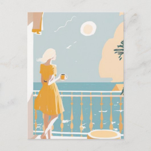 Italiaanse kuststad briefkaart (Voorkant)