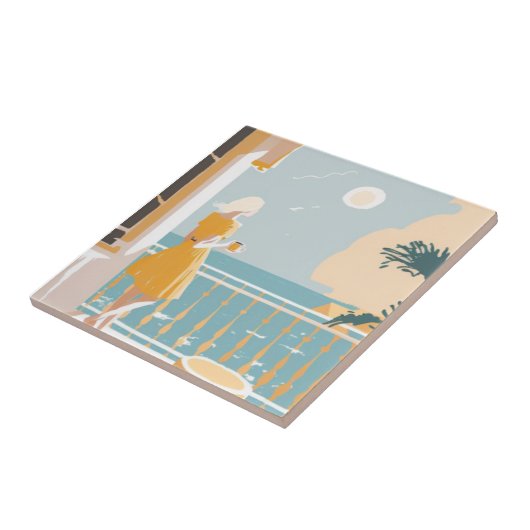 Italiaanse kuststad tegeltje (Zijkant)