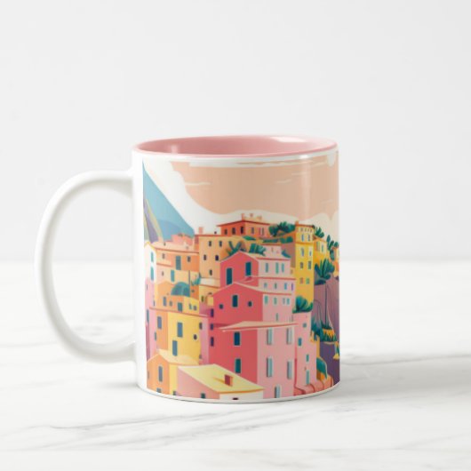 Italiaanse kuststad tweekleurige koffiemok (Links)