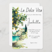 Italiaanse La Dolce Vita Bruiloftsfeest Kaart (Voorkant / Achterkant)