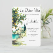 Italiaanse La Dolce Vita Bruiloftsfeest Kaart (Staand voorkant)