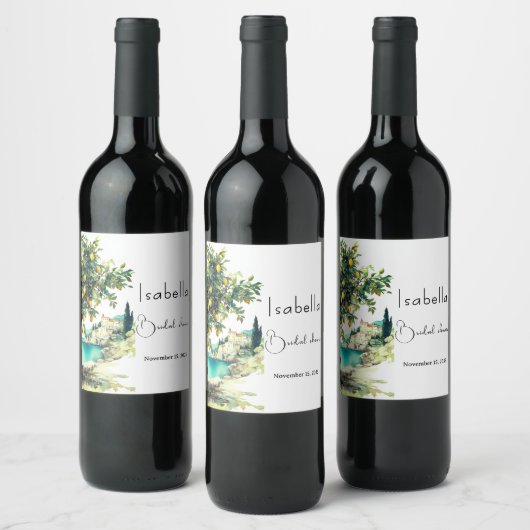 Italiaanse La Dolce Vita Bruiloftsfeest Wijn Etiket (Flessen)