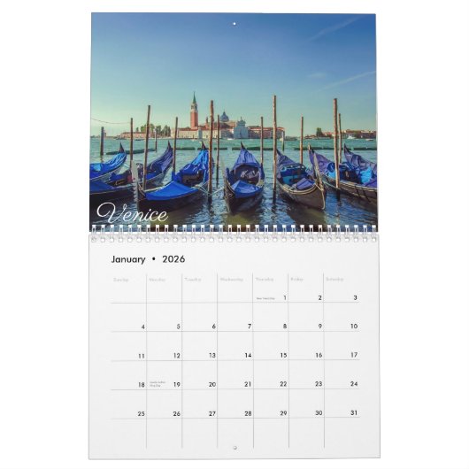 Italiaanse landschappen kalender (Jan 2026)