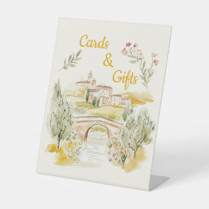 Italiaanse Landschaps Bruidkaarten en Cadeaus Reclamebord Met Voetstuk