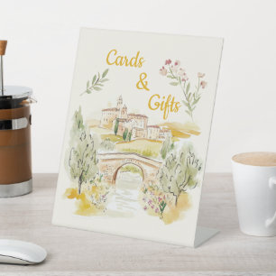 Italiaanse Landschaps Bruidkaarten en Cadeaus Reclamebord Met Voetstuk