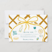 Italiaanse Lattice Food Wedding Sketch Bedankkaart (Voorkant)