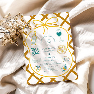 Italiaanse Lattice Food Wedding Sketch Kaart