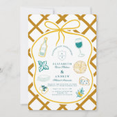 Italiaanse Lattice Food Wedding Sketch Kaart (Voorkant)