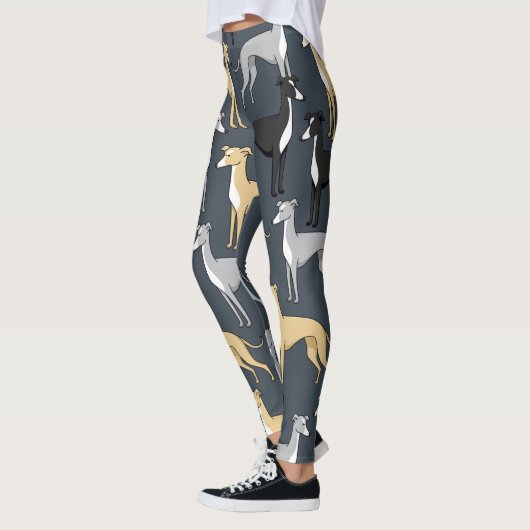 Italiaanse Leggings van Greyhound Dog gedrukt. (Links)