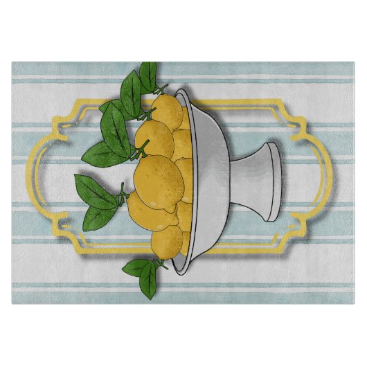 Italiaanse Lemon Bowl Keuken Print | kust Snijplank (Voorkant)