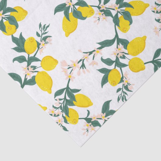 Italiaanse Lemon Branch — Ontmantelde vruchten Tissuepapier (Detail)