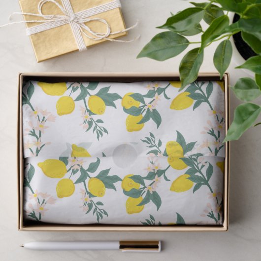Italiaanse Lemon Branch — Ontmantelde vruchten Tissuepapier (Geschenk)