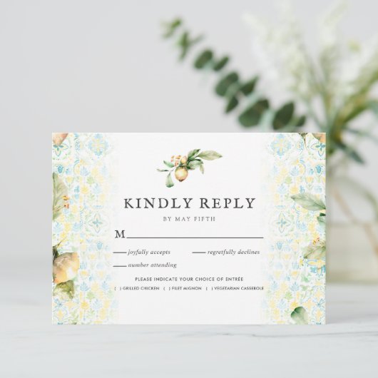Italiaanse Lemon Grove | Boho Wedding RSVP met mee (Staand voorkant)