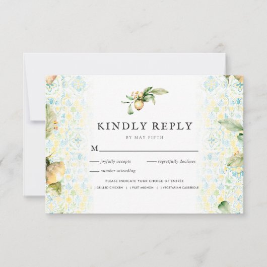 Italiaanse Lemon Grove | Boho Wedding RSVP met mee Kaartje (Voorkant)