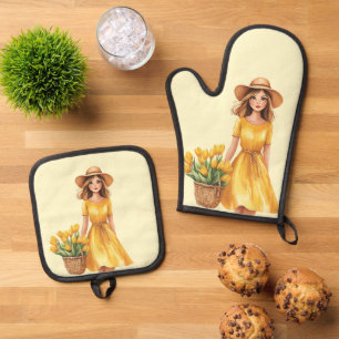 Italiaanse Lente Clipart Ovenwant & Pannenlap Set
