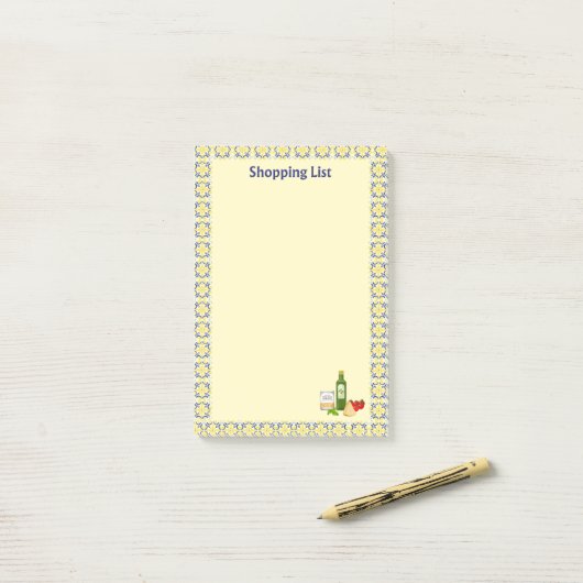 Italiaanse levensmarkt post-it® notes (Op bureau)