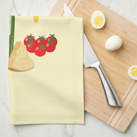 Italiaanse levensmarkt theedoek (Quarter Fold)