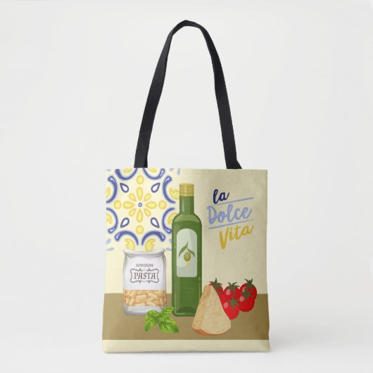 Italiaanse levensmarkt tote bag (Voorkant)